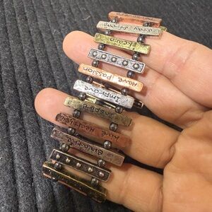 Inspirational Copper and Silver Tone Bracelet